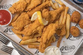 Product: Fried Catfish Platter - Mason's Grill in Baton Rouge, LA American Restaurants