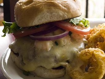 Product: Cajun Shrimp Burger - Mason's Grill in Baton Rouge, LA American Restaurants