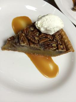 Product: Pecan Pie, caramel sauce, whipped cream - Maya in Midtown - Charlottesville, VA Comfort Foods Restaurants