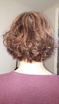 Product: Graduated shorter straight bob on natural thick wavy to curly hair. - Meadow Street Styles in Hadley, MA Restaurants/Food & Dining