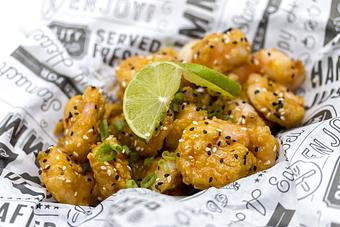 Product: CRISPY CHILI POP SHRIMP Baby shrimp, sweet 
Thai chili sauce - Mill Creek Tavern in Bayville, NY American Restaurants