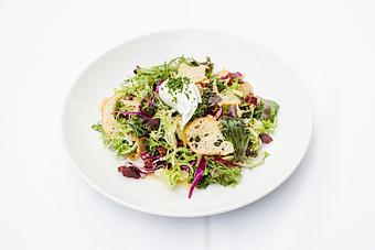 Product: soft-poached farm egg, champagne-dijon vinaigrette - Mon Ami Gabi in Lincoln Park West - Chicago, IL French Restaurants