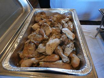 Product: Drums, thighs & boneless skinless chicken tenders, slow roasted in my lemon herb spices.  A delightful addition to any pig roast. - Ms Piggie's BBQ in Coopersville, MI Barbecue Restaurants