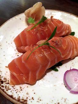 Product: Salmon Nigiri - Naoki Sushi in Lincoln Park - Chicago, IL Sushi Restaurants