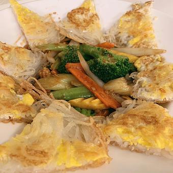 Product: with mixed vegetable and crispy rice noodles - Nguyen's Kitchen in Cohasset, MA Bars & Grills