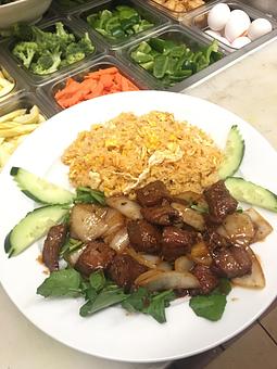 Product: with fried rice - Nguyen's Kitchen in Cohasset, MA Bars & Grills