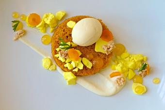 Product: Carrot Cake with Cinnamon Ice Cream - Nine Ten in La Jolla Village - La Jolla, CA American Restaurants