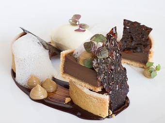 Product: Malted Chocolate Tart - Nine Ten in La Jolla Village - La Jolla, CA American Restaurants