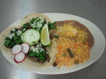 Product: Tacos and a side of rice & beans - Nissi Mexican Food in Apache Junction, AZ Mexican Restaurants