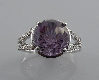 Product: Custom Fantasy Cut Amethyst & Diamond Ring - Nunez Fine Jewelers in Virginia Beach, VA Jewelry Stores