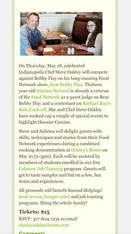 Product - Oakleys Bistro in Greenbriar - Indianapolis, IN American Restaurants