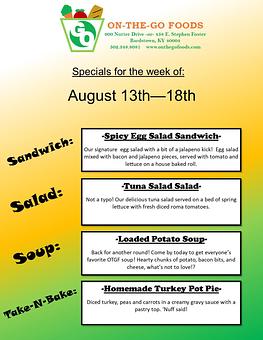 Product - On-The-Go Foods in Bardstown, KY American Restaurants