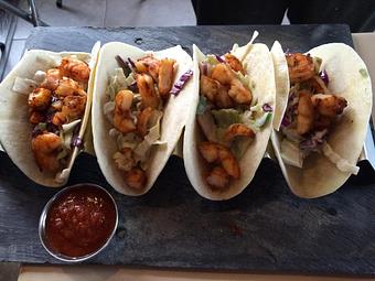 Product: Shrimp Tacos - One Love Brewery in Lincoln, NH American Restaurants