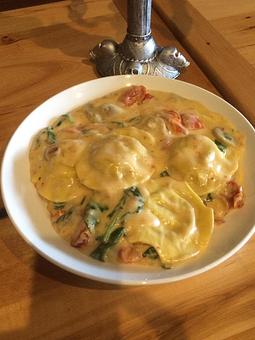 Product: Mushroom ravioli - One Love Brewery in Lincoln, NH American Restaurants