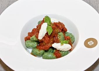 Product: Spinach potato gnocchi with eggplant and ricotta sauce. - Patavini in Columbus Circle - New York, NY Italian Restaurants