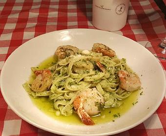 Product: Fresh pasta with shrimp and pesto - Pazzo Pomodoro in Vienna, VA Italian Restaurants