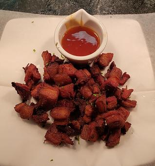 Product: Fried pork belly served with spicy honey sauce - Pazzo Pomodoro in Vienna, VA Italian Restaurants