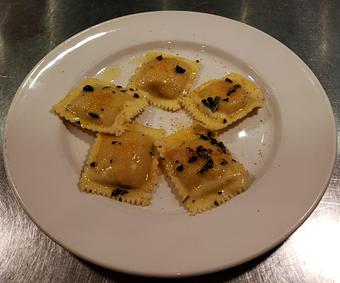 Product: Ravioli stuffed with butternut squash and goat cheese in a butter and sage sauce - Pazzo Pomodoro in Vienna, VA Italian Restaurants
