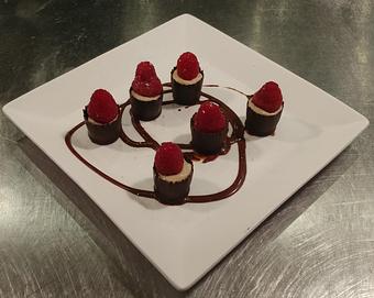 Product: Petite chocolate cups filled with zabaione and fresh berries ~ House specialty! - Pazzo Pomodoro in Vienna, VA Italian Restaurants
