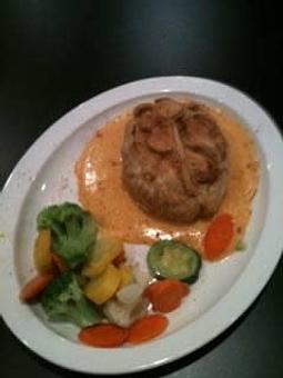 Product: Made fresh by our Chef Mike! Shrimp, Crab, Scallops, wrapped in a puff pastry served in a cognac sauce. - Peppers Grill in Culpeper, VA American Restaurants