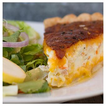 Product: Slice of Quiche and Garden Salad - Pine Tree Barn in Wooster, OH American Restaurants