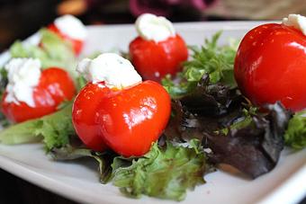 Product: sweet picante peppers stuffed with herbed cream cheese. - Plate & Barrel in Sun Prairie, WI Tapas Bars
