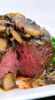 Product: Steak with Mushroom Sauce - Plate By Dzintra in Bee Cave Shops at the Galleria - Austin, TX American Restaurants