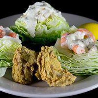 Product: Triple Wedge Salad with Oysters, Shrimp and Crabmeat - Porter & Luke's in Metairie, LA American Restaurants