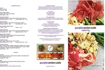 Product: Purple Onion Cafe Catering Menu Pg 1 - Purple Onion Cafe in Los Gatos / Campbell border - Los Gatos, CA American Restaurants