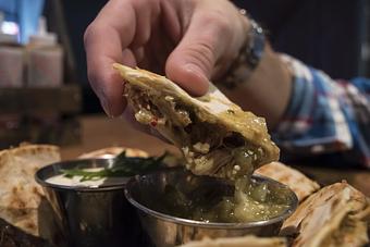 Product: Smoked Chicken Quesadilla - Queen City BBQ in Center City Allentown - Allentown, PA Barbecue Restaurants Product: Smoked Chicken Quesadilla - Queen City BBQ in Center City Allentown - Allentown, PA Barbecue Restaurants