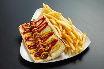 Product: Kids HotDog w Fries - Rahma Mediterranean Grill in Dublin, CA Mediterranean Restaurants