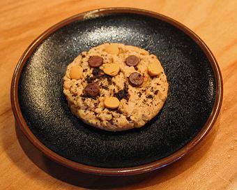 Product: a large homemade cookie with sweet miso, chocolate and peanut butter chips - Ramen San in Chicago, IL Japanese Restaurants