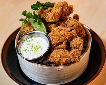 Product: crispy nuggets finished with lime and togarashi. served with lime kosho mayo - RAMEN-SAN Whisky Bar in Fulton Market - Chicago, IL Japanese Restaurants