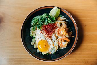 Product: shrimp, red curry paste, sesame, shrimp chips - RAMEN-SAN Whisky Bar in Fulton Market - Chicago, IL Japanese Restaurants