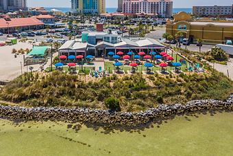 Product: Drone Backyard View - Red Fish Blue Fish in Pensacola Beach - Pensacola Beach, FL American Restaurants