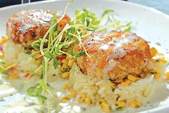 Product: Crab Cakes with Tarragon Relish - Rockafeller's Restaurant in Virginia Beach, VA Seafood Restaurants
