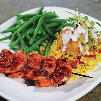Product: BBQ Shrimp and Crab Cake - Rockafeller's Restaurant in Virginia Beach, VA Seafood Restaurants