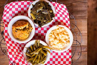 Product: Veggie Plate - Rocky’s Hot Chicken Shack in Asheville, NC American Restaurants