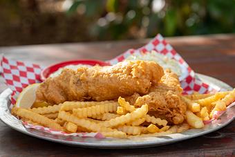 Product: Fried Fish & Chips Plate - Rocky’s Hot Chicken Shack South in Arden, NC Soul Food Restaurants