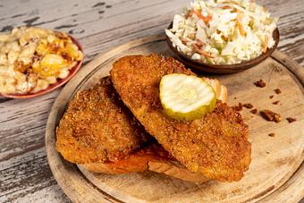 Product: Vegetarian Cutlets Plate - Rocky’s Hot Chicken Shack South in Arden, NC Soul Food Restaurants
