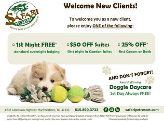 Product - Safari Pet Resort in Murfreesboro, TN Pet Boarding & Grooming
