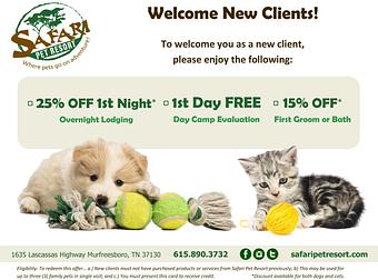 Product - Safari Pet Resort in Murfreesboro, TN Pet Boarding & Grooming