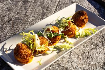 Product: Halibut Croquettes - Salty's on Alki in Alki Beach, West Seattle - Seattle, WA American Restaurants