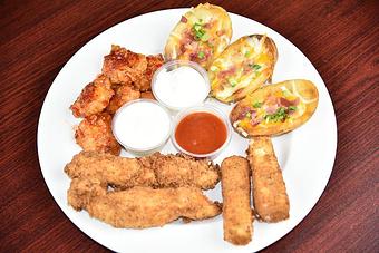 Product: Cheese sticks, loaded potato skins, boneless wings and chicken tenders - Sammy's Sports Grill in Spring, TX American Restaurants