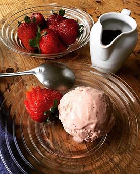 Product: Fresh Local Strawberries & Premium Balsamic Vinegar from Modena- ice cream - San Francisco's Hometown Creamery in Inner Sunset - San Francisco, CA Dessert Restaurants