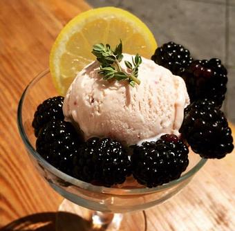 Product: Blackberry Lemon Thyme Ice Cream - San Francisco's Hometown Creamery in Inner Sunset - San Francisco, CA Dessert Restaurants