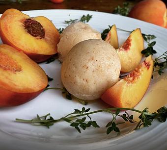 Product: Refreshing peach sorbet - San Francisco's Hometown Creamery in Inner Sunset - San Francisco, CA Dessert Restaurants