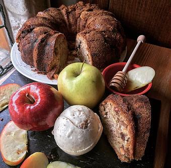 Product: A Rosh Hashanah (Jewish New Year) treat! Brown sugar ice cream with cinnamon, apple honey cake, chopped apples and a light honey ribbon. Shanah Tovah! - San Francisco's Hometown Creamery in Inner Sunset - San Francisco, CA Dessert Restaurants