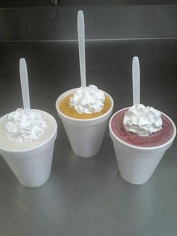 Product: Sandi's now offers SMOOTHIES!!  Take your pick of Mango, Pina Colada, or Wild Berry - Sandi's Drive Inn in Richfield, UT Hamburger Restaurants
