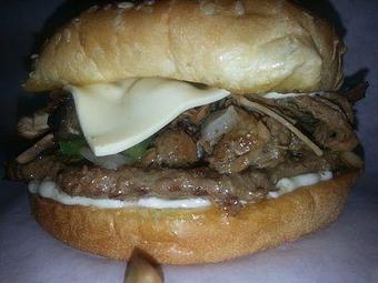 Product: If a cheeseburger and a philly sandwich were to have a baby this would be it!  This item as well as many others can be found on our weekly specials. - Sandi's Drive Inn in Richfield, UT Hamburger Restaurants